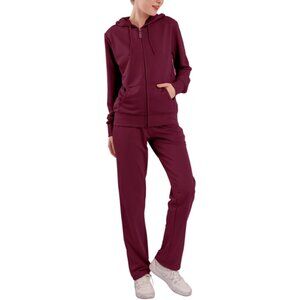 Premium Women's Burgundy Lightweight Tracksuit Set - Hoodie & Jogger Pants XXL